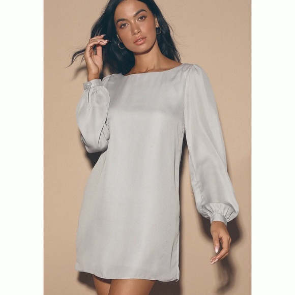 Lulus Dresses & Skirts - Lulus Status update Light grey shift dress